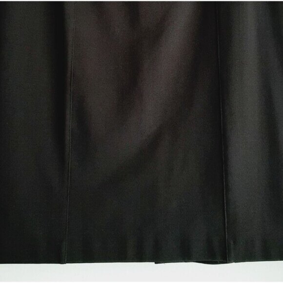 TANJAY Faux Leather Piping Detail Knee Length Pencil Skirt Black Sz 10 P - Picture 3 of 10